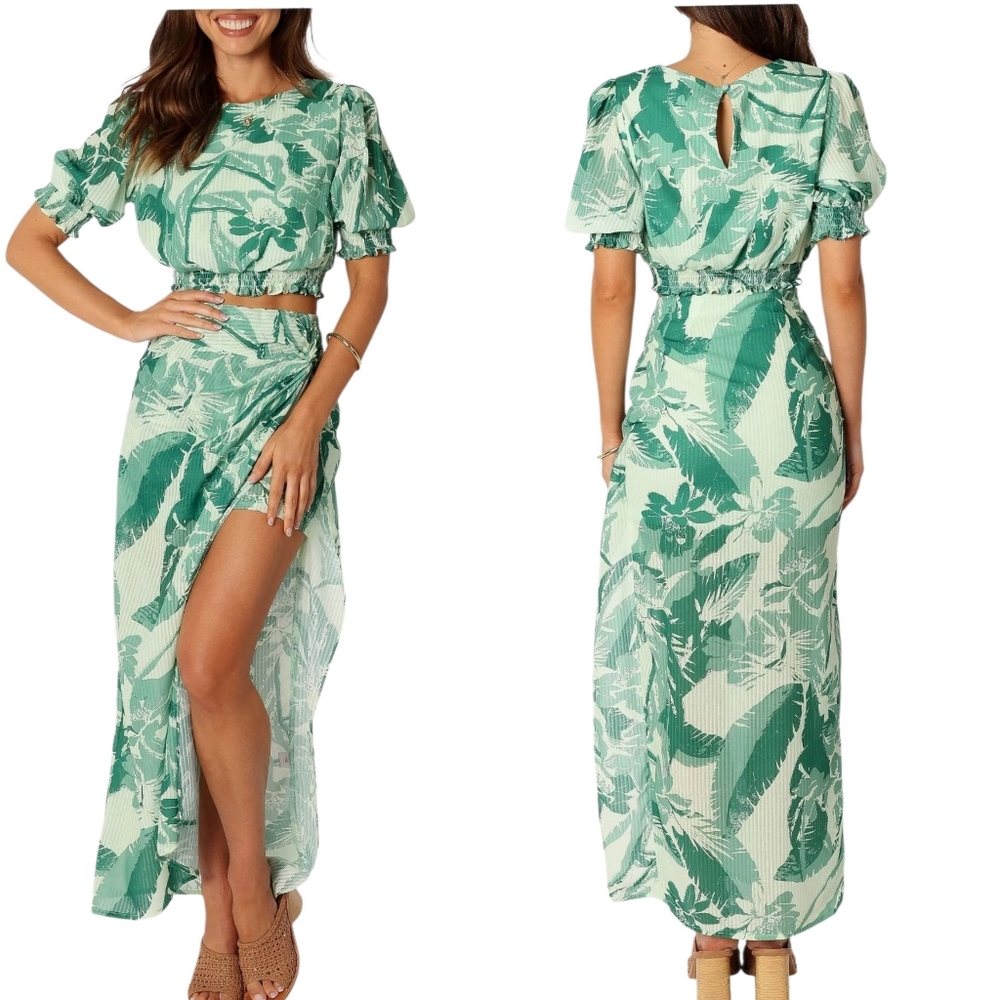 Petal & Pup Women's Nicole Floral Crop Top & Maxi Skirt NEW